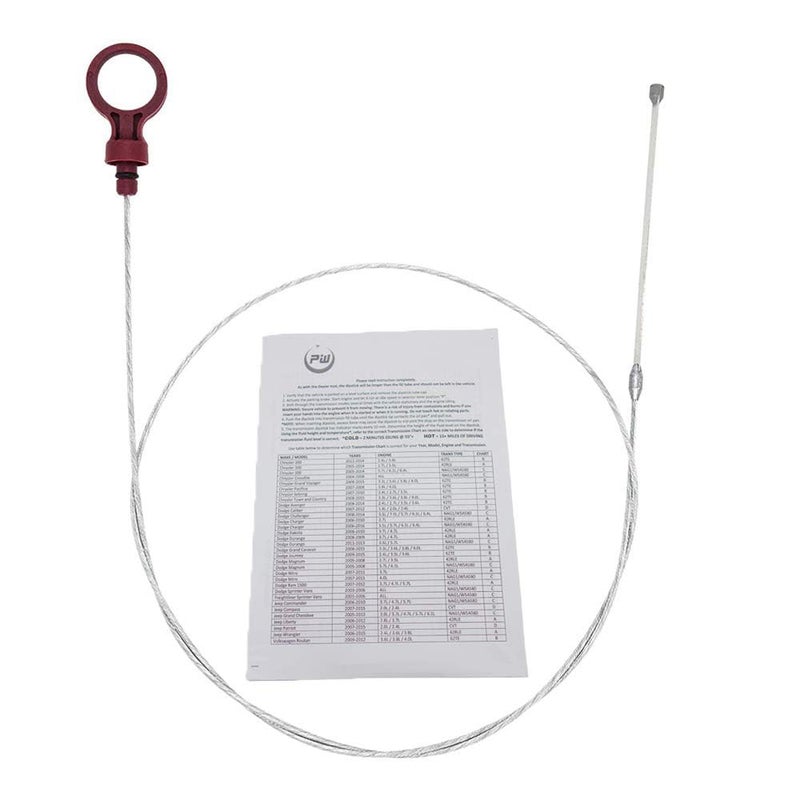 POWERWORKS Automatic Transmission Dipstick for Chrysler Jeep Dodge - Level Tool with Directions Check auto Trans Fluid Oil Level -Dealer #s : 8863B, 9336, 9336A, 42RLE, NAG1, 62TE 2.7 3.5 3.6 3.7 5.7 6.1 6.4 - Image 1